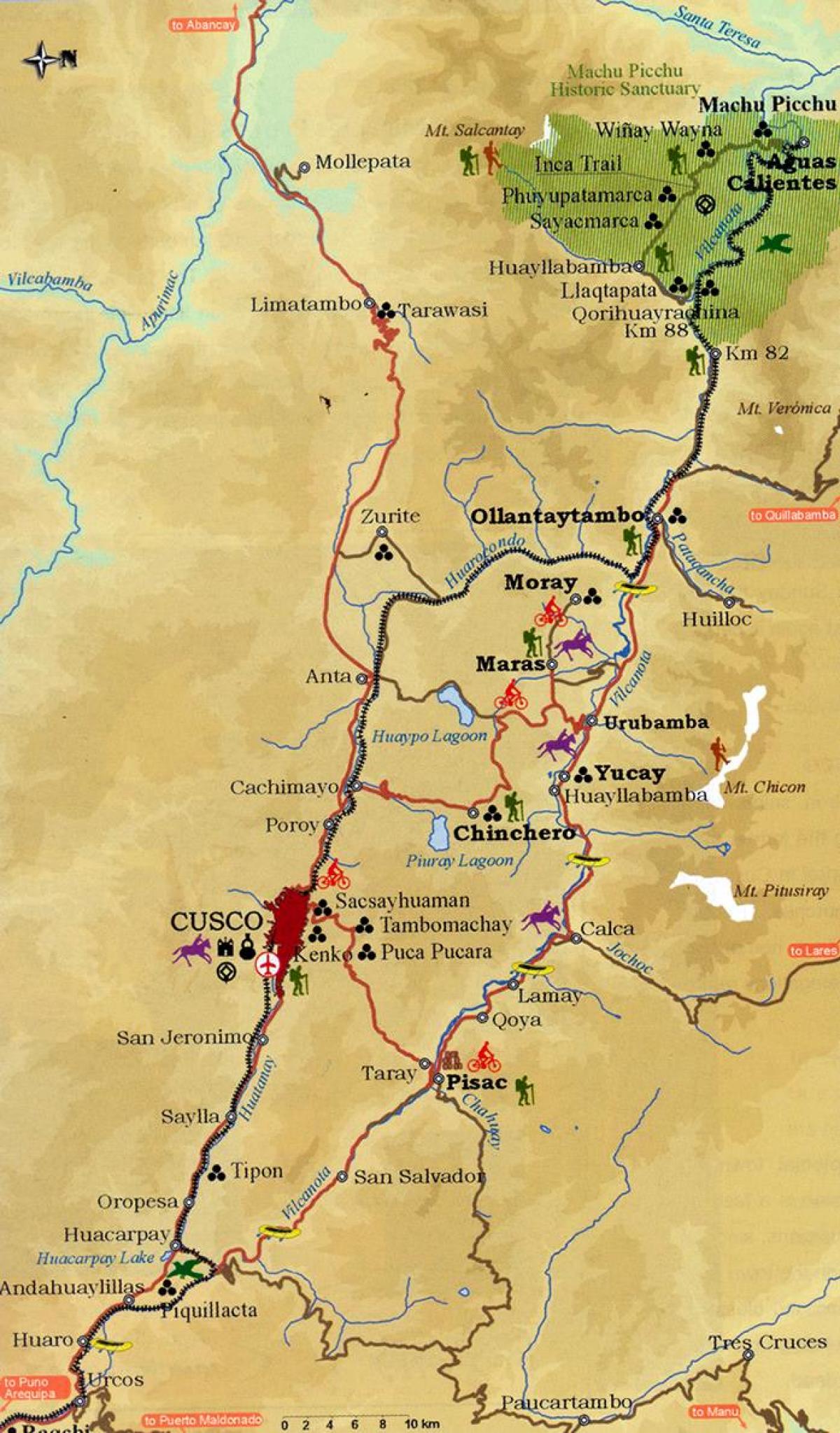 harta e shenjtë luginën cusco Peru