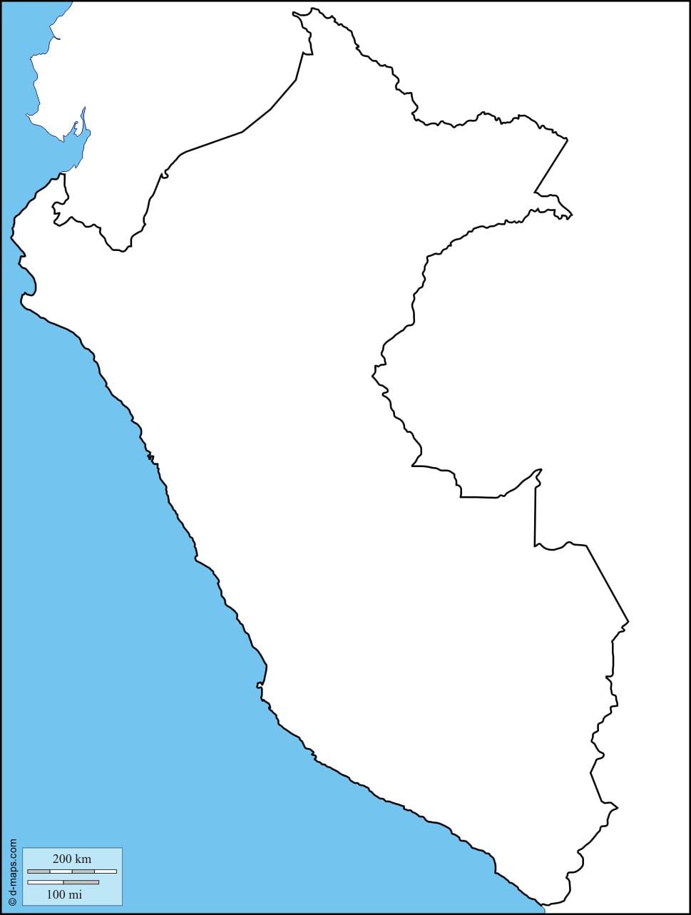 harta e zbrazët harta e Peru