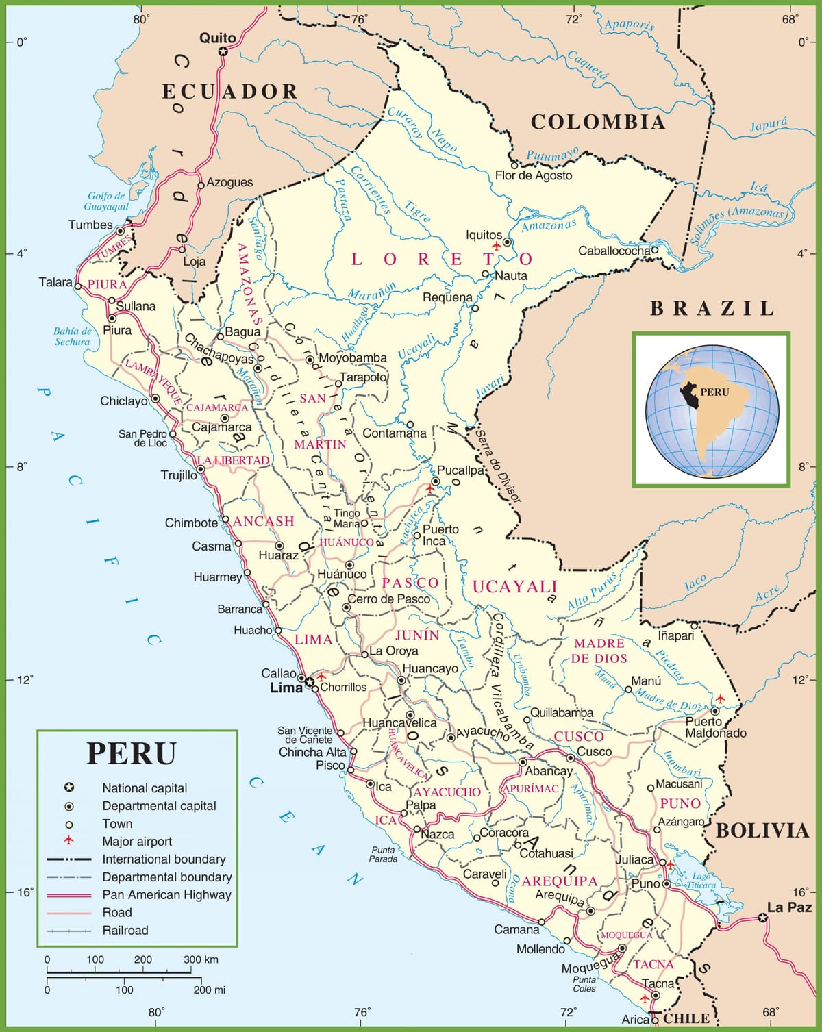 harta e politike harta e Peru