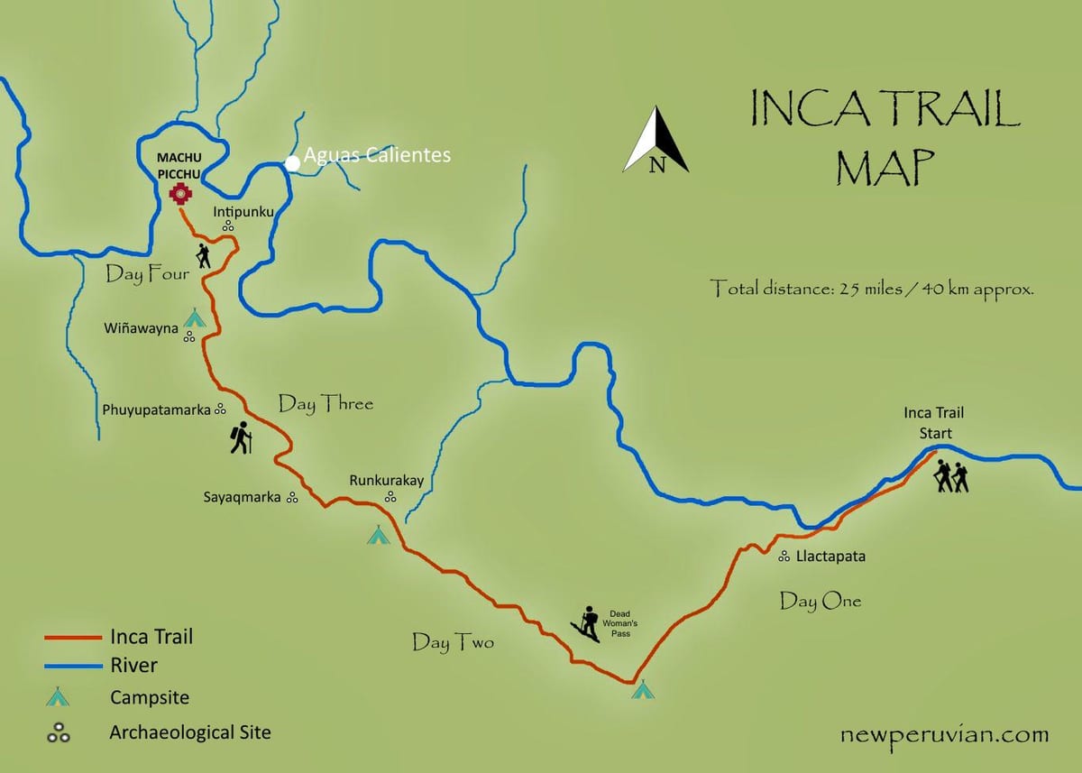 harta e inca trail Peru