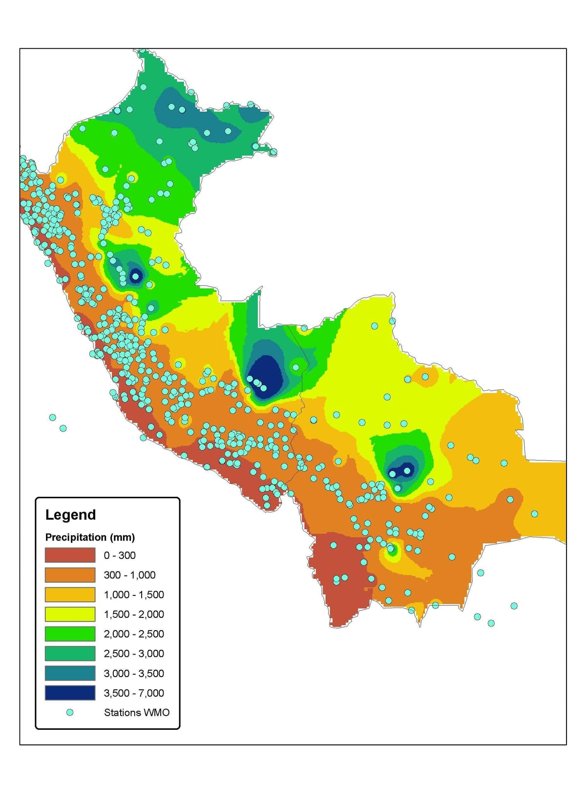 harta e Peru klimës