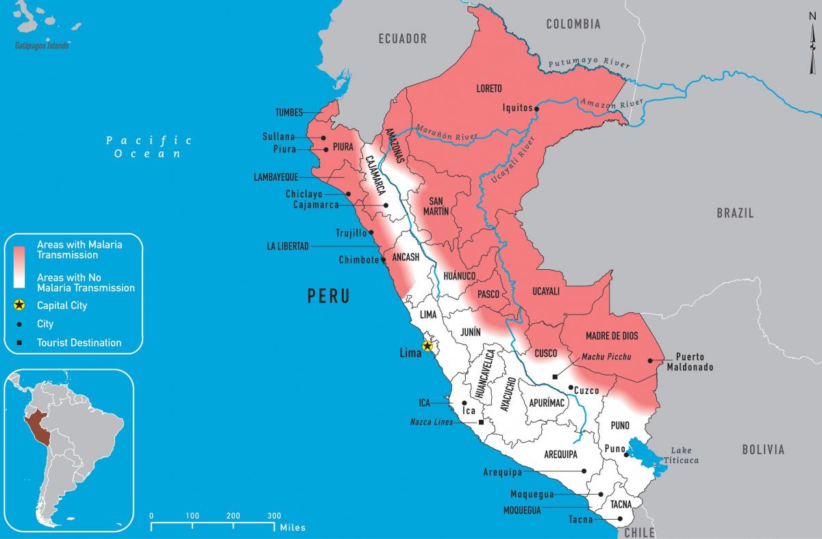 harta e Peru malaria
