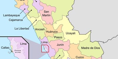 Harta e Peru departamentet