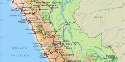 Harta e rrugës Peru
