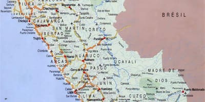 Harta e Peru qytetet