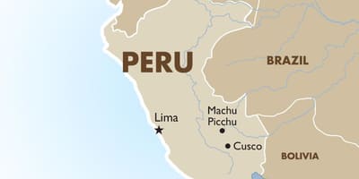 Harta e Peru dhe vendet fqinje